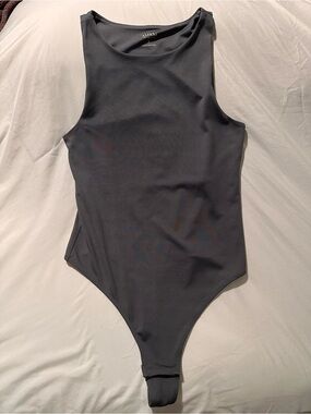 Alfani Women’s Grey Sleeveless High-Neck One-Piece Bodysuit